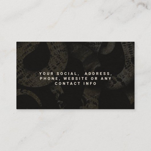 Carte De Visite Elégante Medusa Snakes Art Luxe (Dos)