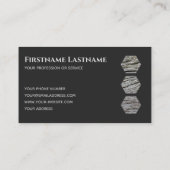 Carte De Visite Elégante menuiserie gris foncé en bois plank hexag (Dos)