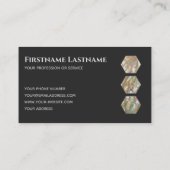 Carte De Visite Élégante mère minimale gris foncé d'hexagones perl (Dos)