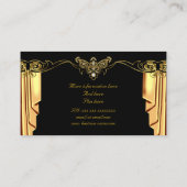 Carte De Visite Elégante mode Or noir Drapes Diamants (Dos)