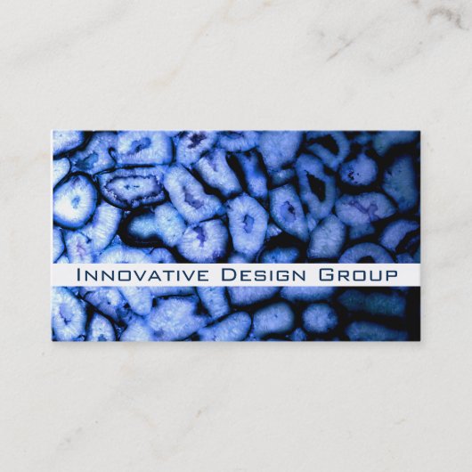 Carte De Visite Élégante moderne Blue Quartz Agate Geodes (Devant)