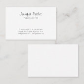 Carte De Visite Élégante Moderne Libre Script Calligraphie Sleek (Devant / Derrière)