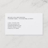 CARTE DE VISITE ÉLÉGANTE MODERNE MINIMALISTE (Dos)