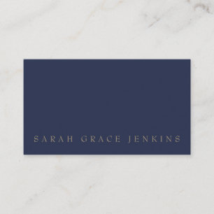 Carte de visite élégante moderne Navy or QR Code
