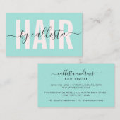 Carte De Visite Elégante Moderne Simple Monnaie Typographie Hair S (Devant / Derrière)