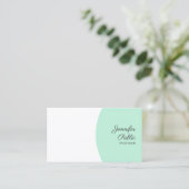 Carte De Visite Elégante Monnaie Vert Blanc Personnalisé Modèle Mo (Debout devant)