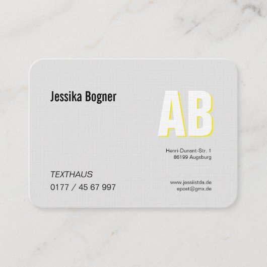 Carte De Visite Elegante Monogram Visitenkarten (Devant)