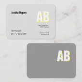 Carte De Visite Elegante Monogram Visitenkarten (Devant / Derrière)