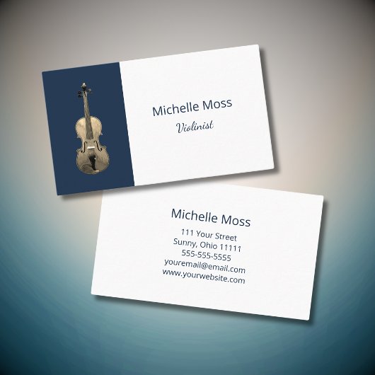 Carte De Visite Élégante musique classique professionnelle violoni