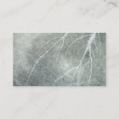 Carte De Visite élégante nature art branches d'arbres gris et blan (Dos)