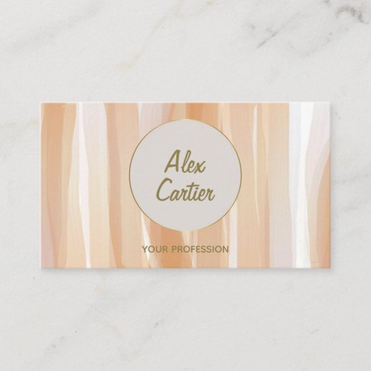 Carte De Visite Élégante nature Brushstroke Wood Grain (Devant)