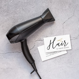 Carte De Visite Elégante Nettoyante Blancs Ciseaux Hair Styliste