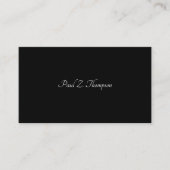 Carte de visite élégante noire avec logo (Devant)