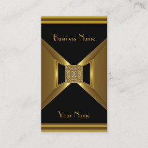 Carte de visite élégante noire or bijou