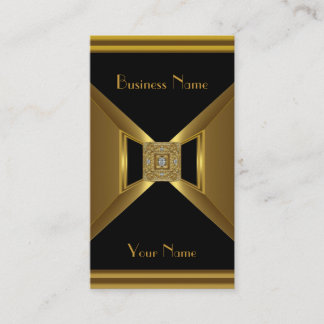Carte de visite élégante noire or bijou