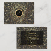 Carte De Visite Elégante oeuvre de mandala en or (Devant / Derrière)