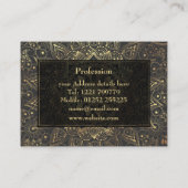 Carte De Visite Elégante oeuvre de mandala en or (Dos)