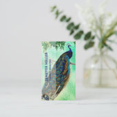 Carte De Visite Élégante oeuvre vintage de paon                    (Debout devant)