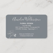 Carte De Visite Elégante orchidée noir & blanc floral délicat gris (Dos)