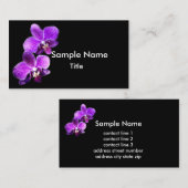 Carte De Visite élégante orchidée violette photo de fleur (Devant / Derrière)