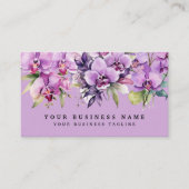Carte De Visite Élégante Orchidées violettes Fleurs florales (Devant)