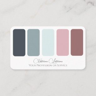 Carte De Visite Élégante palette de couleurs rose calligraphie QR-