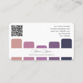 Carte De Visite Élégante palette de couleurs violet calligraphie Q (Dos)