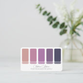 Carte De Visite Élégante palette de couleurs violet calligraphie Q (Debout devant)