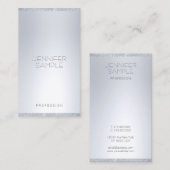 Carte De Visite Elégante Parties scintillant Argent Moderne Simple (Devant / Derrière)