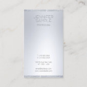 Carte De Visite Elégante Parties scintillant Argent Moderne Simple (Dos)