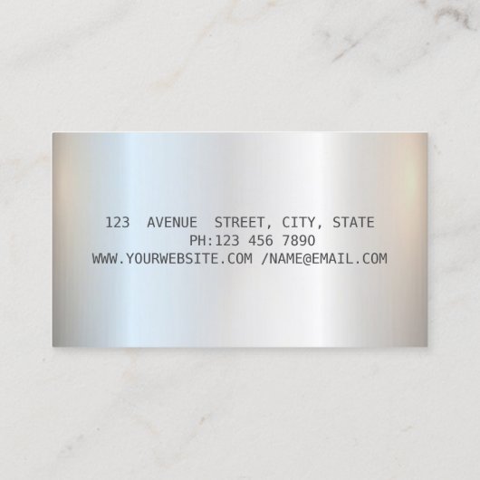 Carte De Visite Elégante Parties scintillant Argent Notaire De Plu (Dos)