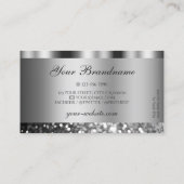 Carte De Visite Élégante Parties scintillant argentée brillante mo (Dos)