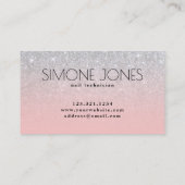 Carte De Visite Élégante parties scintillant argentée de vernis à  (Dos)