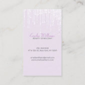 Carte De Visite Élégante Parties scintillant Blanche Cristal Dériv (Dos)