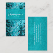 Carte De Visite Élégante Parties scintillant bleu-vert Séquence mé (Devant / Derrière)