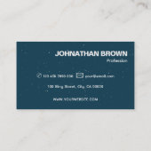 Carte De Visite Élégante Parties scintillant classique simple bleu (Dos)