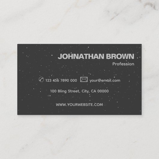 Carte De Visite Élégante Parties scintillant classique simple gris (Dos)