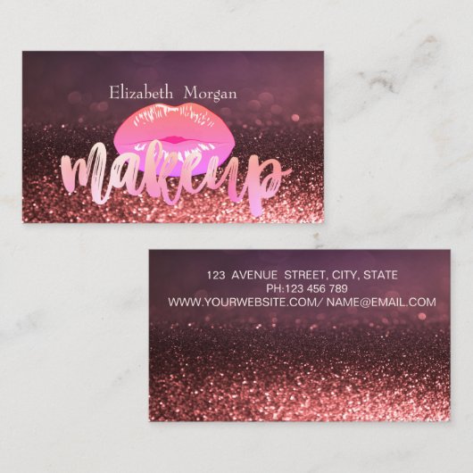 Carte De Visite Elégante Parties scintillant Cool tendance Bokeh L (Devant / Derrière)