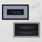 Carte De Visite Elégante Parties scintillant couleur pourpre et ét (Devant / Derrière)