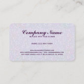 Carte De Visite Elégante Parties scintillant couleur pourpre et ét (Dos)