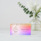 Carte De Visite Elégante Parties scintillant Cupcake, Sucres, Ombr (Debout devant)