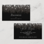 Carte De Visite Élégante Parties scintillant d'argent en platine b (Devant / Derrière)