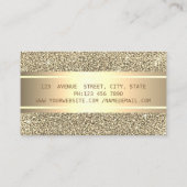 Carte De Visite Elégante Parties scintillant de luxe, Bande d'or,  (Dos)