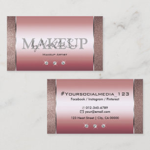 Carte De Visite Elégante Parties scintillant de luxe Rose or avec 