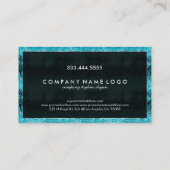 Carte De Visite Elégante Parties scintillant Disco Turquoise (Dos)