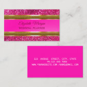 Carte De Visite Elégante Parties scintillant d'or de luxe moderne, (Devant / Derrière)