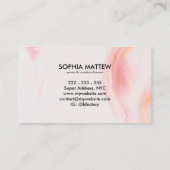 Carte De Visite Elégante Parties scintillant d'or rose moderne chi (Dos)