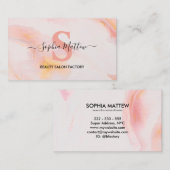 Carte De Visite Elégante Parties scintillant d'or rose moderne chi (Devant / Derrière)