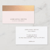 Carte De Visite Élégante Parties scintillant d'or subtile rose pâl (Devant / Derrière)