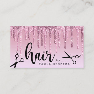 Carte De Visite Élégante parties scintillant dorée rose goutte-